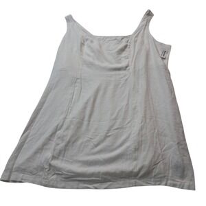 NWT Old Navy Dress Womens 3X White Square Neck Linen Blend Smocked Back Coastal